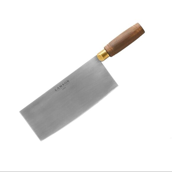 Lamson 8" Chinese Vegetable Cleaver with Walnut Handle Knife/ Pristine - Picture 2 of 9